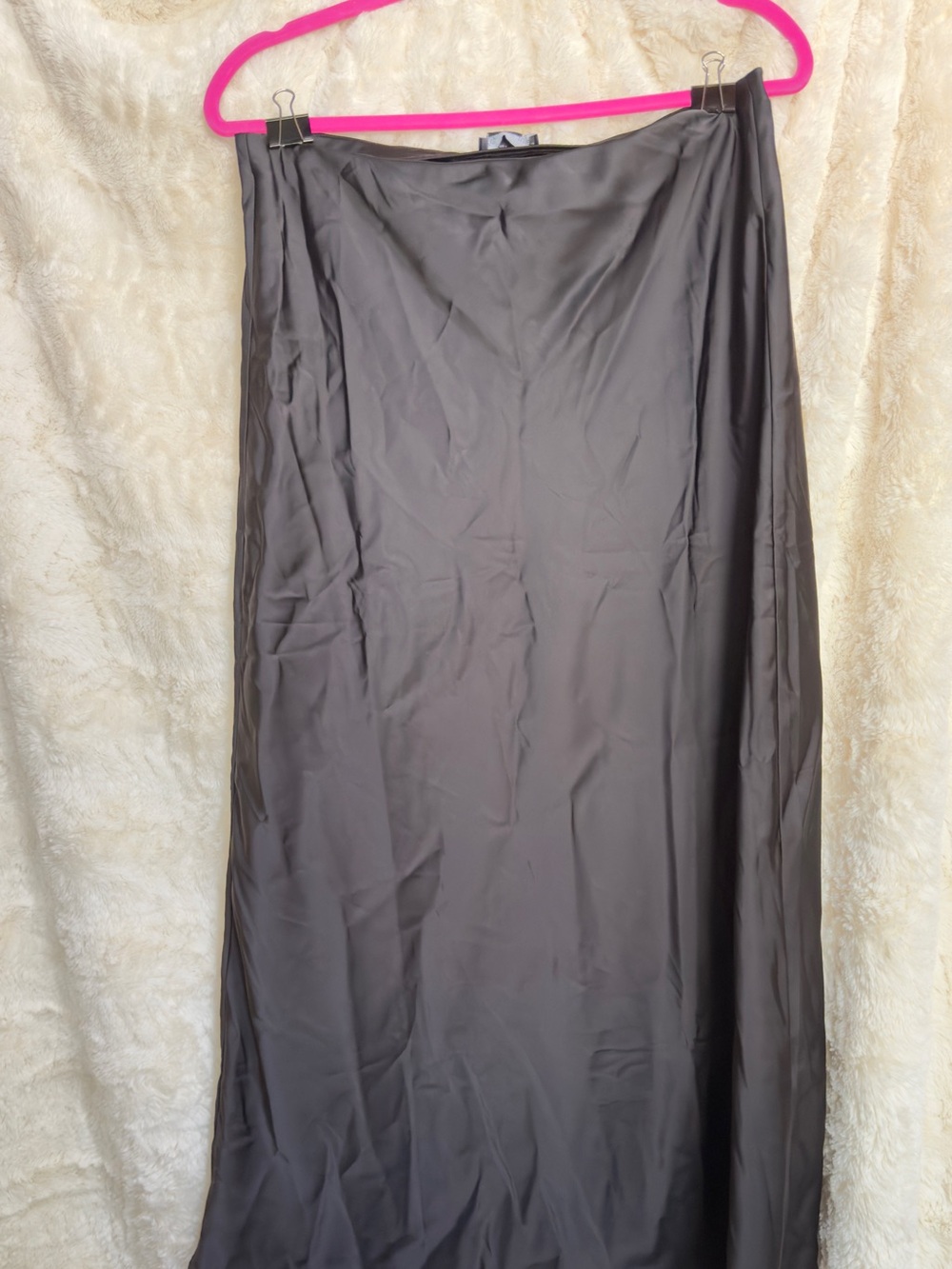 Women’s black satin Maxi Skirt - Classic A-Line